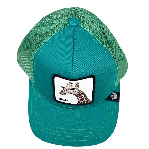Goorin Bros The Farm High Giraffe Trucker Snapback Hat Cap Green Brown New - Picture 2 of 6